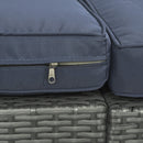 Balsam Cove 6pc Outdoor Wicker Sofa Chairs Table and Stool Patio Set - Dark Blue - Seasonal Overstock