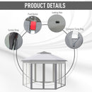 Gazebos, Belvedere 13.3ft Hexagon Pop-Up Portable Gazebo with Mesh Walls - Light Grey - Seasonal Overstock