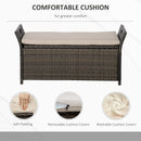Outdoor Furniture, Blackwell Grove Outdoor Patio Storage Bench in PE Rattan Wicker - Cream - Seasonal Overstock