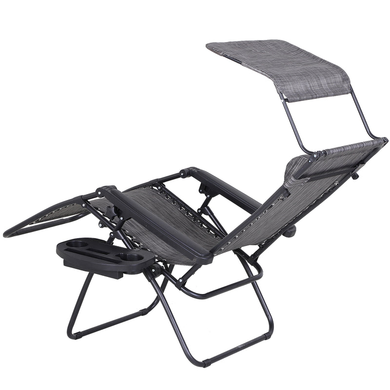 Darius 2pc Zero Gravity Chair Set - Grey - Seasonal Overstock