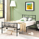 Farrah Twin Size Metal Platform Bed Frame with Headboard and Footboard - Seasonal Overstock