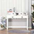 Fidessa White Writing Desk with Hutch & Drawers - Seasonal Overstock