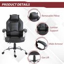 Flyta Ergonomic Executive Faux Leather Black Office Gaming Chair - Seasonal Overstock