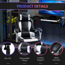 Flyta Ergonomic Executive Faux Leather White & Black Office Gaming Chair - Seasonal Overstock