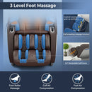 Full Body Zero Gravity Massage Chair with SL Track, Voice Control & Heat - Brown - Seasonal Overstock