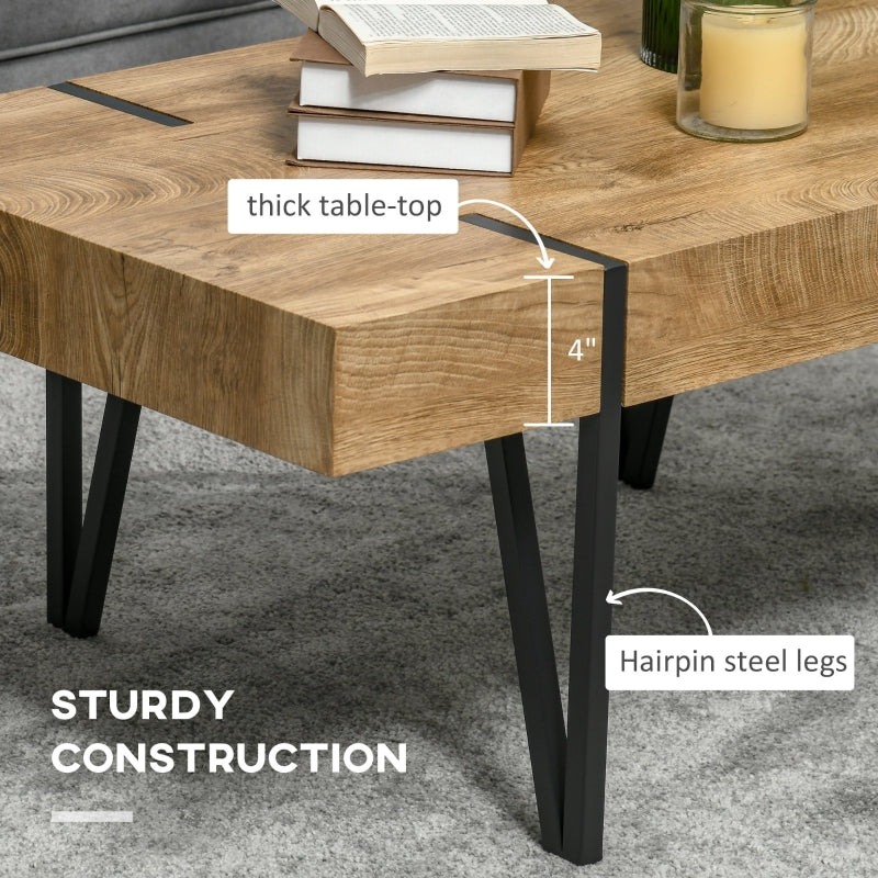 Garrett Rustic Modern Coffee Table with Hairpin Legs - Seasonal Overstock
