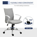 Gestar Steel Base Swivel Office Chair - Grey Linen - Seasonal Overstock