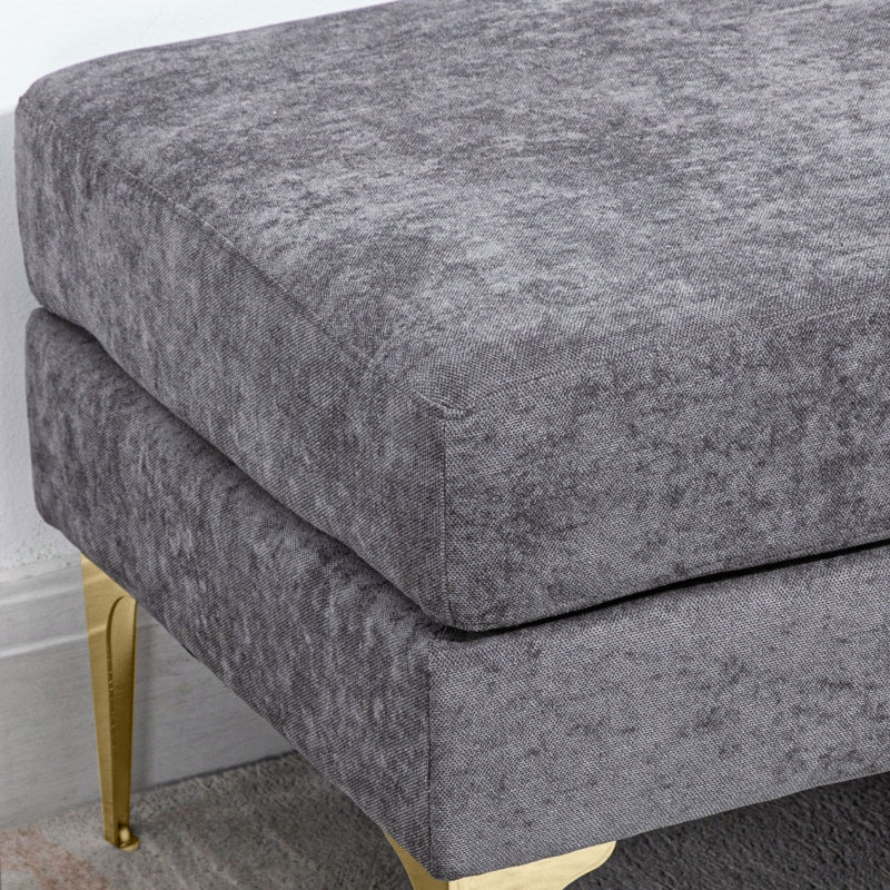 Gienna 48" Dark Grey Upholstered Bench - Seasonal Overstock