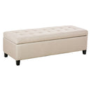 Benches, Isra 51" Beige Upholstered Storage Bench - Seasonal Overstock