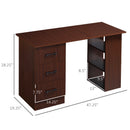 Joli Computer Writing Desk with 3 Shelves & 3 Drawers - Brown - Seasonal Overstock