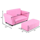 Kids Furniture, Kids Casa Kid Sized Sofa and Ottoman Set - Pink - Seasonal Overstock