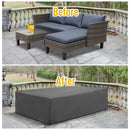 Large Waterproof Outdoor Furniture UV Protective Cover 96.5" x 65.7" x 26.4" - Grey - Seasonal Overstock