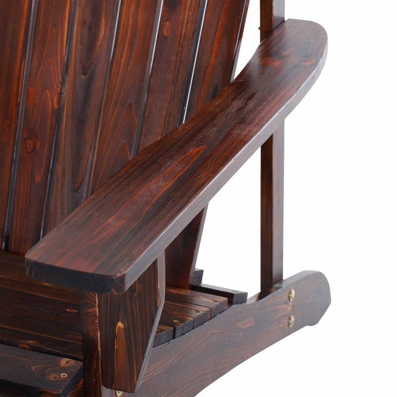 Linkin Wood Adirondack Chair in Rustic Brown - Seasonal Overstock