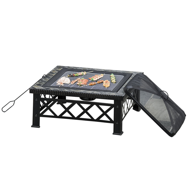 Sandford 30" Fire Pit & Grill Table - Seasonal Overstock