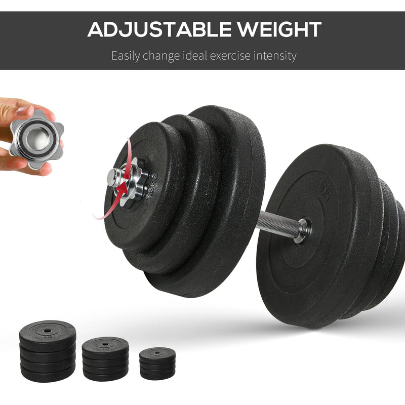 Set of 2 Adjustable Dumbbells Set 88 lbs (40 kgs) Total Weight - Seasonal Overstock