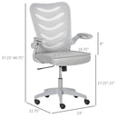 Office Chairs, Vinny Mesh Back Home Office Task Chair with Flip-Up Arm Rests Grey - Seasonal Overstock