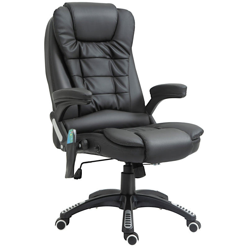 Xavi Luxury Executive Office Chair with Heated Vibration Massage - Black - Seasonal Overstock
