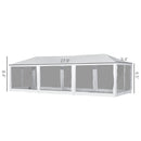 Canopy Tent, 10' x 28' Party Tent With Mesh Wall Panels - Seasonal Overstock