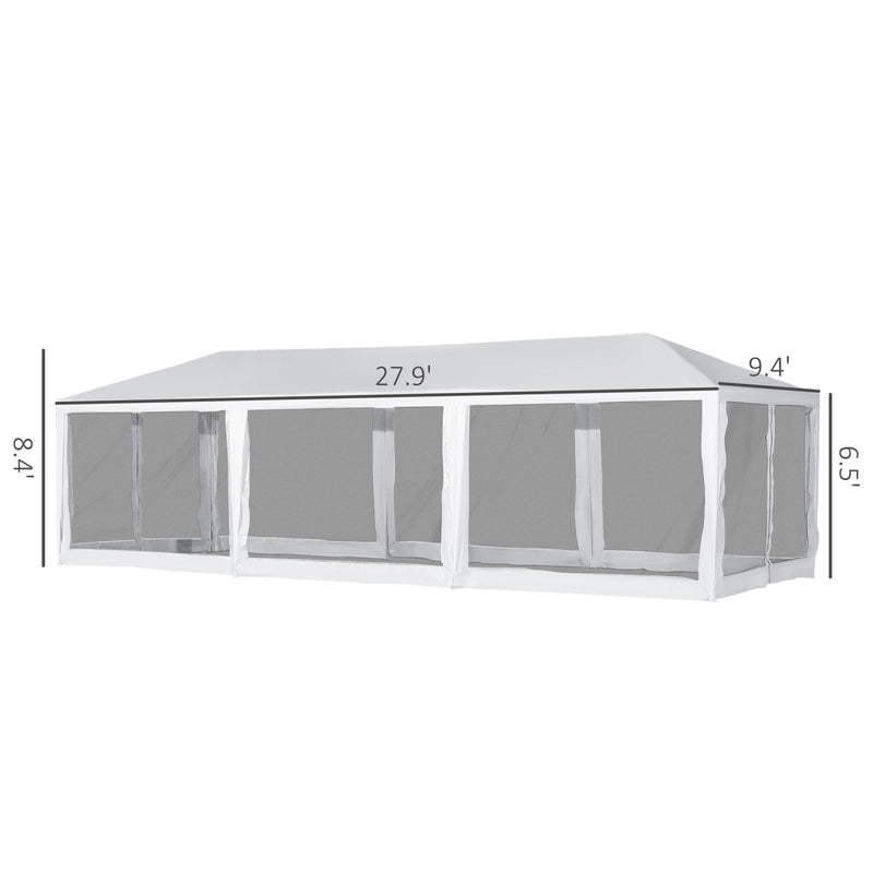 10' x 28' Party Tent With Mesh Wall Panels - Seasonal Overstock