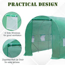 Greenhouse, 11.5' x 6.7' Walk-In Portable Plastic Cover Greenhouse with Round Top Steel Frame - Green - Seasonal Overstock