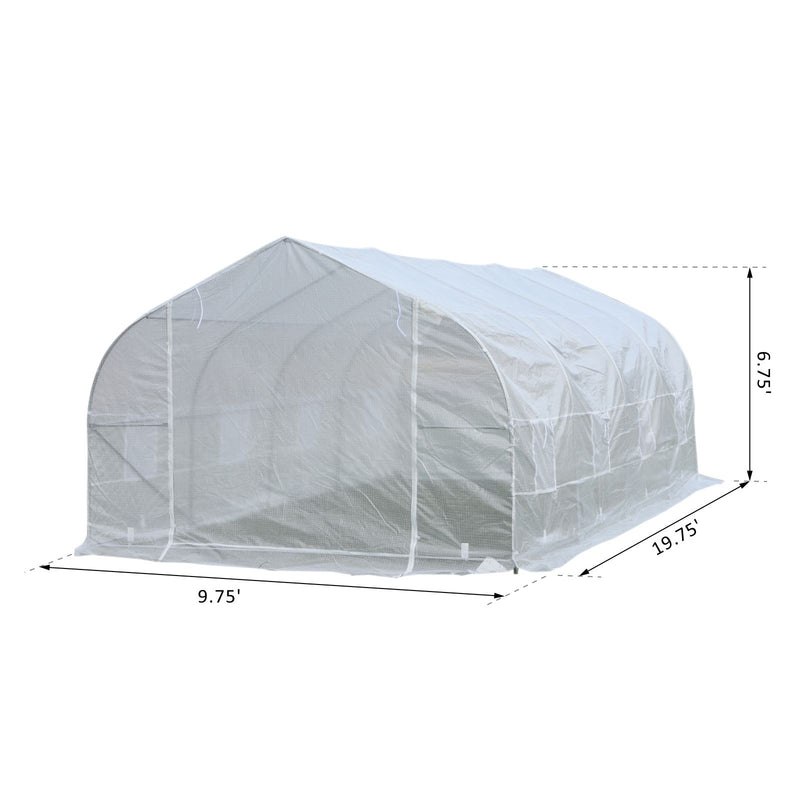 20 x 10 x 7ft Soft Cover Walk-In Greenhouse White - Seasonal Overstock