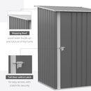 3.3' x 3.4' Lockable Lean-to Steel Storage Shed - Light Grey - Seasonal Overstock