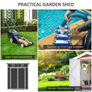 Storage Sheds, 6' x 4' Grey PVC Outdoor Garden Storage Shed with Aluminum Frame - Seasonal Overstock