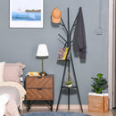 Ashly 9 Hook Black Metal Coat Rack Tree - Seasonal Overstock