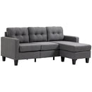 Sofas, Carmen 77" Grey Upholstered Reversible Sectional Sofa - Seasonal Overstock