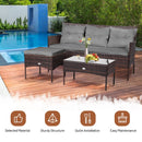Easton 3pc Outdoor Sofa Sectional with Table - Grey - Seasonal Overstock