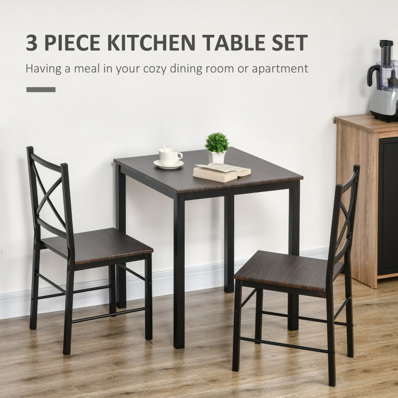 Gemma 3pc Small Dinette Table and 2 Chairs Set - Dark Coffee - Seasonal Overstock