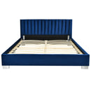 Glimmer Full Size Upholstered Platform Bed Frame - Blue - Seasonal Overstock