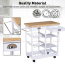 Kitchen Cart, Kinsley Rolling Kitchen Cart - White - Seasonal Overstock