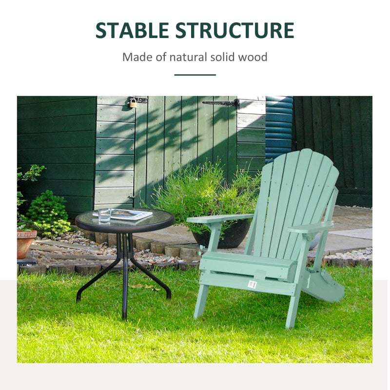 Layton Green Folding Adirondack Chair with Retractable Lounger - Seasonal Overstock