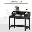 Nathan Laptop Desk with Display Shelves and Drawers - Black - Seasonal Overstock