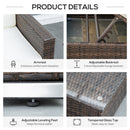 Placid Peak Modular Outdoor Patio Sectional Sofa, Loungers and Table 9pc Set - Cream White / Mixed Brown