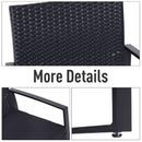 Ricardo 3pc Rattan Wicker Chair and Table Set - Black - Seasonal Overstock