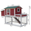 Coops & Hutches, Hinterland Acres 63" Chicken Coop Run & Planter - Red - Seasonal Overstock