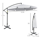Patio Umbrella, 11ft Offset Cantilever Patio Umbrella with Easy Tilt Adjust - White - Seasonal Overstock