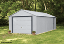 Sheds, Garages & Carports, 12' x 24' Murryhill Steel Storage Shed Building with Roll Up Door - Flute Grey - Seasonal Overstock