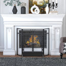 Fireplace Screens, 3-Panel Rectangular 47" Fireplace Screen with Doors - Seasonal Overstock