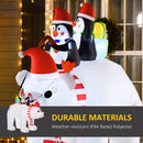 Christmas Decorations, 7ft Inflatable Polar Bear & Two Penguins - Seasonal Overstock