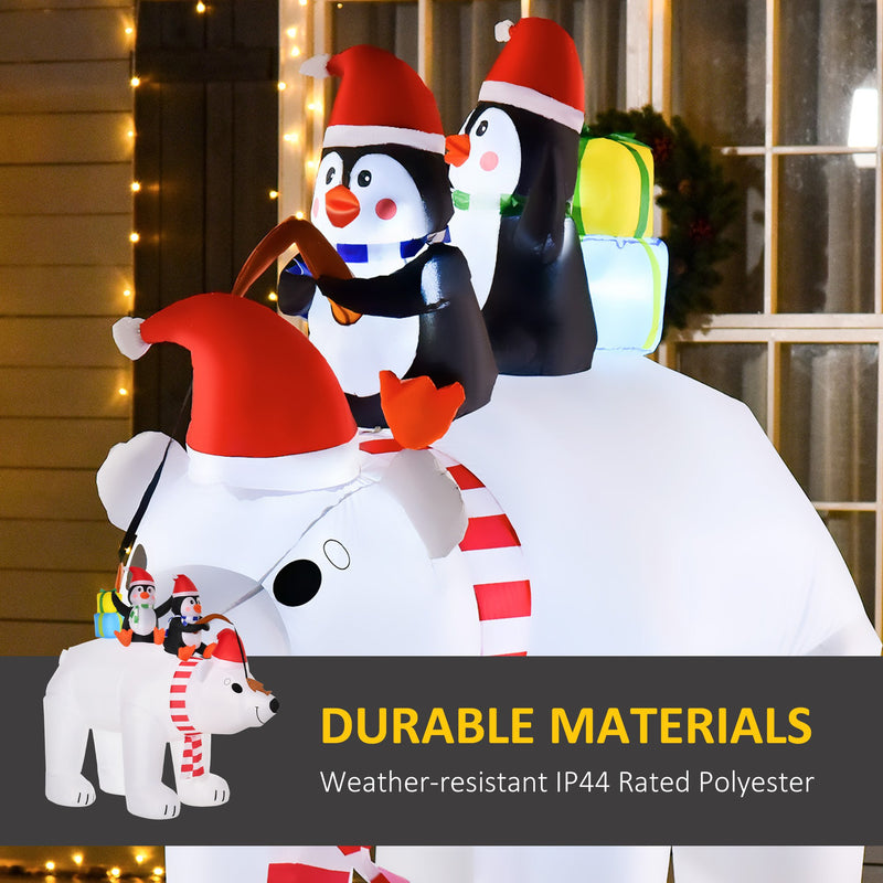 7ft Inflatable Polar Bear & Two Penguins - Seasonal Overstock