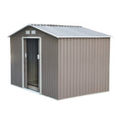 Storage Sheds, 9' x 6.4' Outdoor Garden Storage Shed with Dual Sliding Doors- Grey - Seasonal Overstock