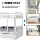 Chandler Full Over Full Wood Bunk Bed with Trundle Bed - White - Seasonal Overstock