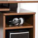 Esme Modern Computer Desk with Storage Drawers and Keyboard Tray - Walnut Brown - Seasonal Overstock