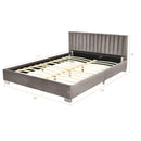 Glimmer Full Size Upholstered Platform Bed Frame - Light Grey - Seasonal Overstock