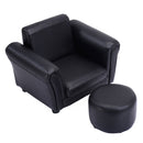 Kids Furniture, Kids Casa Kids Chair and Ottoman Set - Black - Seasonal Overstock