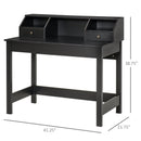 Nathan Laptop Desk with Display Shelves and Drawers - Black - Seasonal Overstock