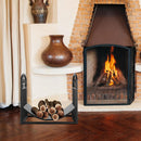 Scroll Design Black Log Holder Firewood Rack - Seasonal Overstock